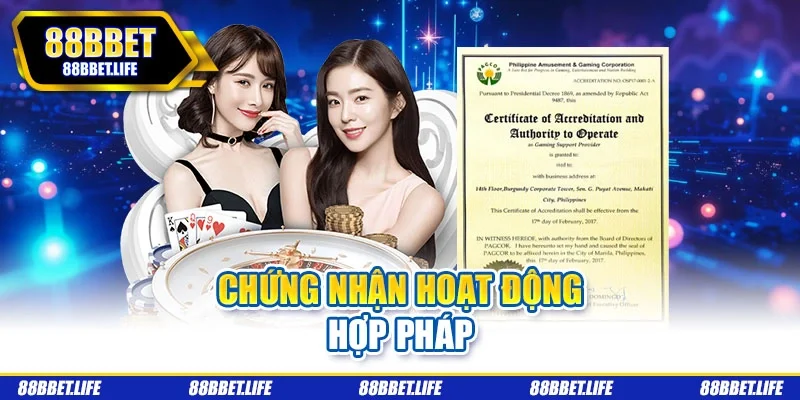 Chứng nhận hoạt động hợp pháp